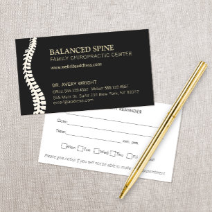 Chiropractic Chiropractor Appointment Reminder Business Card