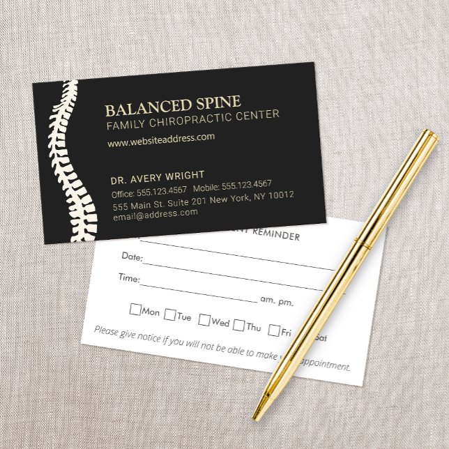 Chiropractic Chiropractor Appointment Reminder  Business Card (Creator Uploaded)