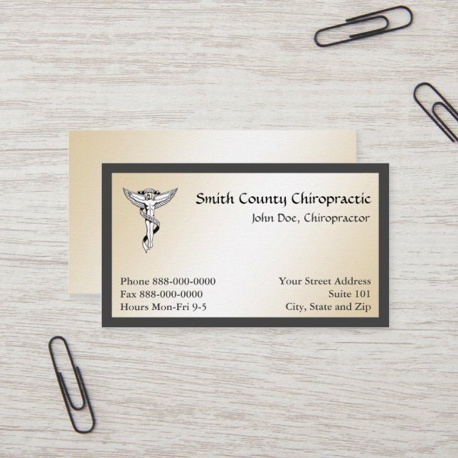 Chiropractic Chiropractor Business Card (Front/Back In Situ)