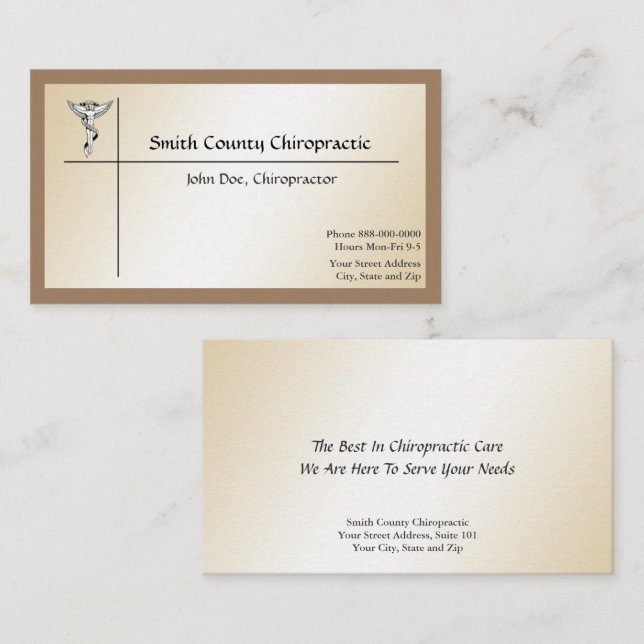 Chiropractic Chiropractor Business Card (Front/Back)