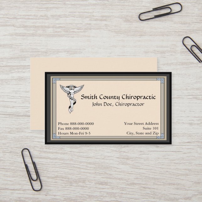 Chiropractic Chiropractor Business Card (Front/Back In Situ)