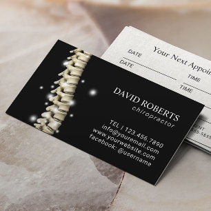 Chiropractic Chiropractor Glowing Spine Appointment Card