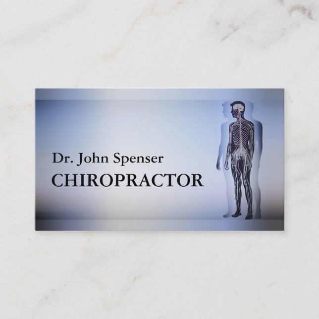 Chiropractic Chiropractor Human Body Blue Card (Front)