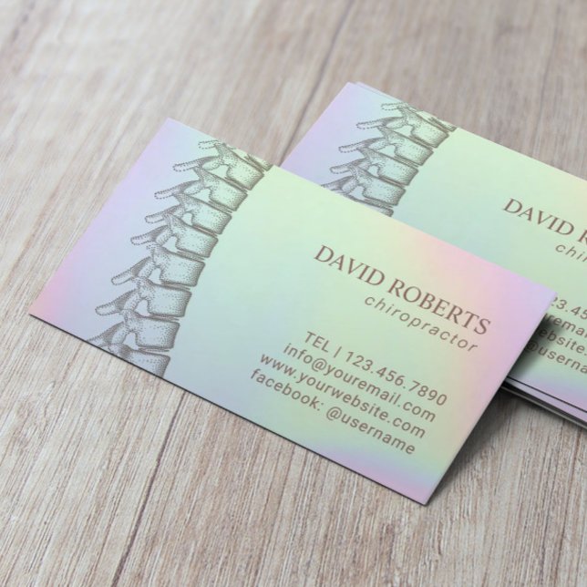 Chiropractic Chiropractor Pastel Spine Appointment Card (Creator Uploaded)