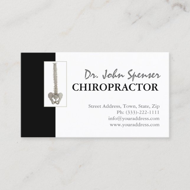 Chiropractic Chiropractor Vertebrae Medical Card (Front)