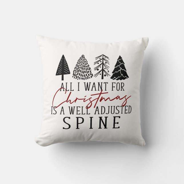 Chiropractic Christmas Decor, Chiropractic Pillow, Cushion (Front)