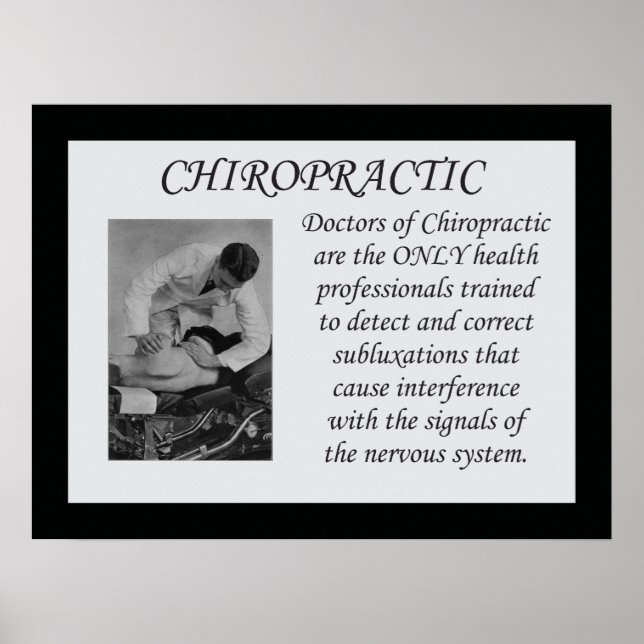 Chiropractic Corrects Subluxation Quote Poster (Front)