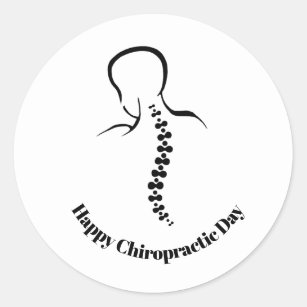 Chiropractic Day Back and Spine Outline Stickers