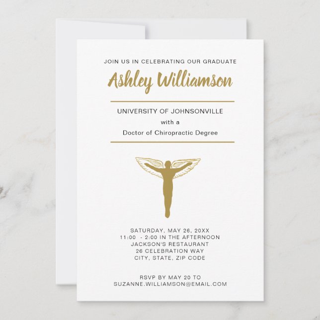 Chiropractic Doctor Graduation Announcement Symbol (Front)
