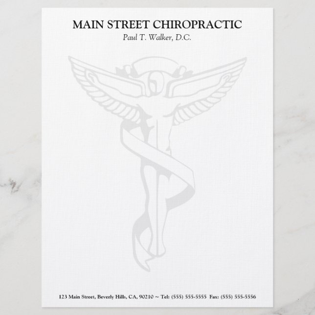 Chiropractic Emblem Letterhead Template (Front)