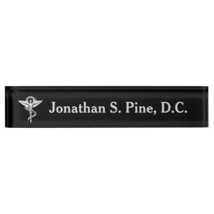 Chiropractic Emblem Personalised Desk Nameplate