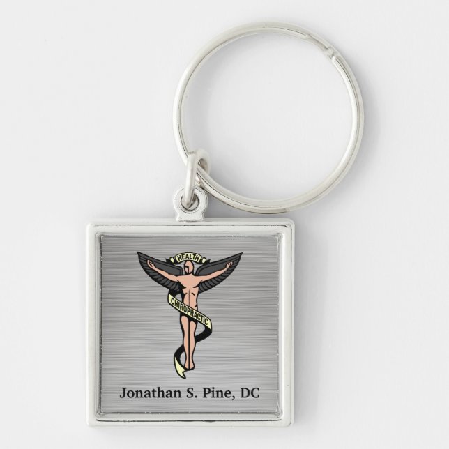 Chiropractic Emblem Personalised Keychain (Front)