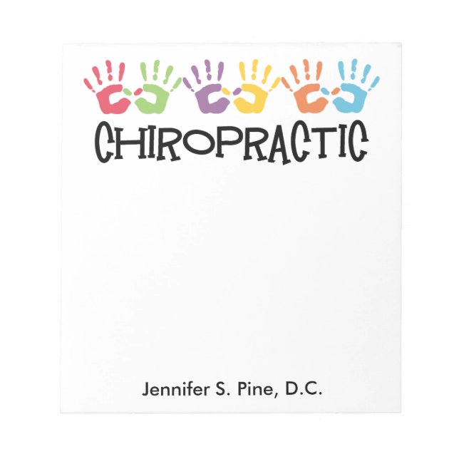 Chiropractic Hands Personalised Notepad (Front)