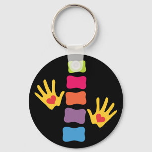 Chiropractic Hands & Spine Keychain
