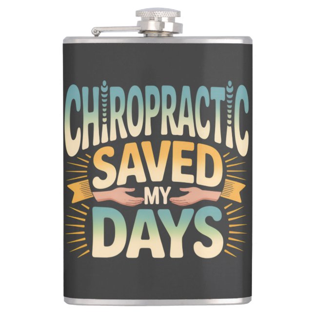 Chiropractic Healing and Back Pain Relief Hip Flask (Front)