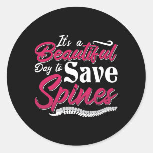 Chiropractic It's A Beautiful Day Chiropractor Classic Round Sticker