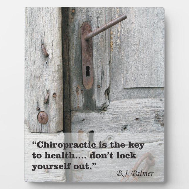 Chiropractic Key to Health Easel Plaque (Front)