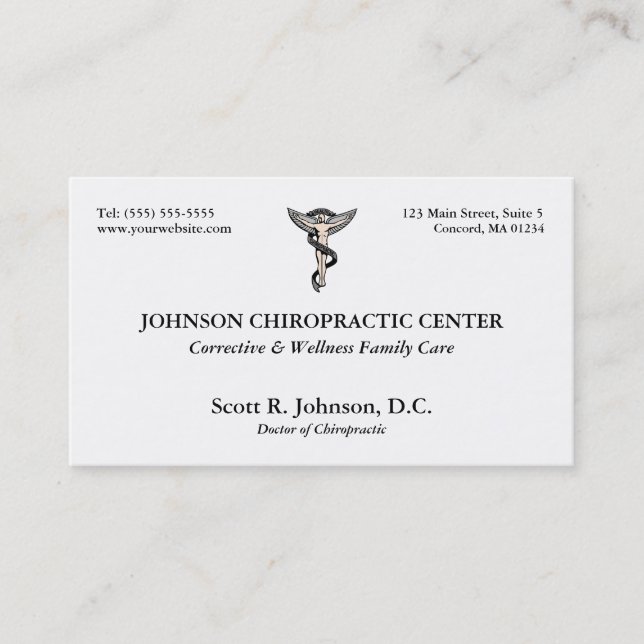 Chiropractic Logo Business Cards (Front)