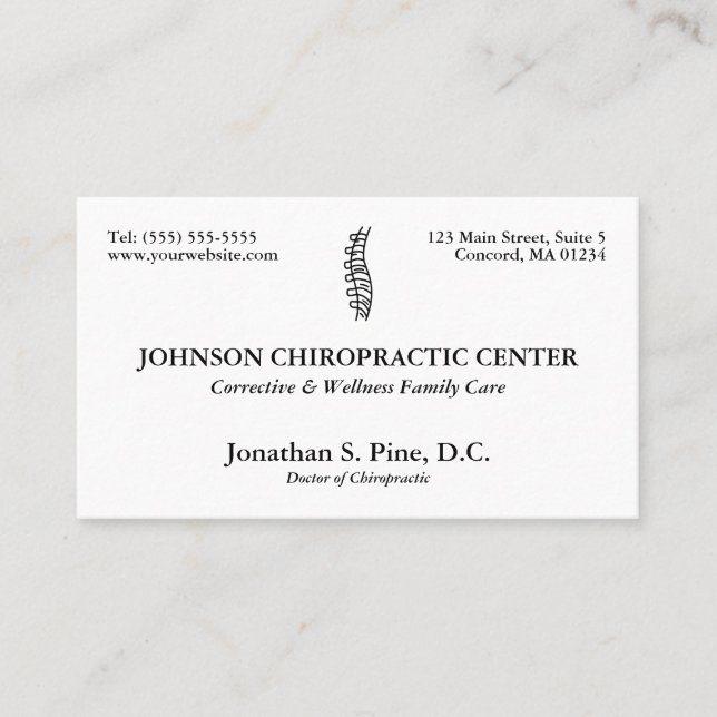 Chiropractic Logo Chiropractor Appointment Cards (Front)