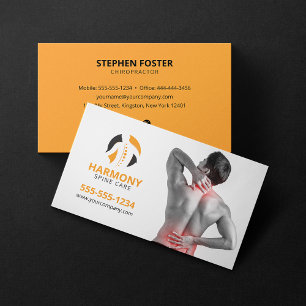 Chiropractic Massage Therapy Chiropractor orange Business Card