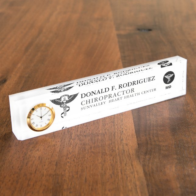 Chiropractic Medicine Personalised Nameplate (Side)