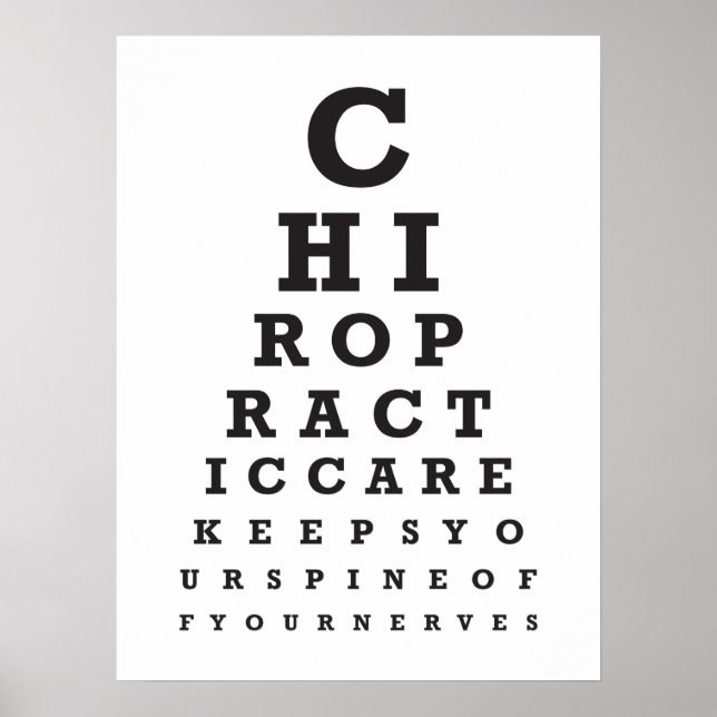 Chiropractic Message 1 Eye Chart Poster (Front)