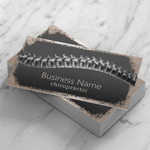 Chiropractic Modern Gold Grunge Frame Chiropractor Business Card