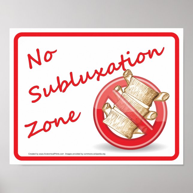 Chiropractic No Subluxation Zone Wall Sign (Front)