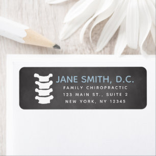 Chiropractic return address label, chiropractor
