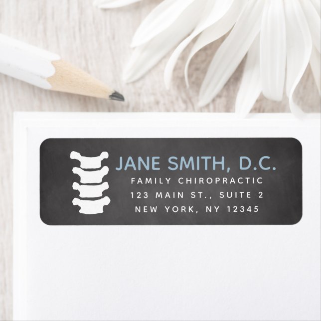 Chiropractic return address label, chiropractor (Insitu)
