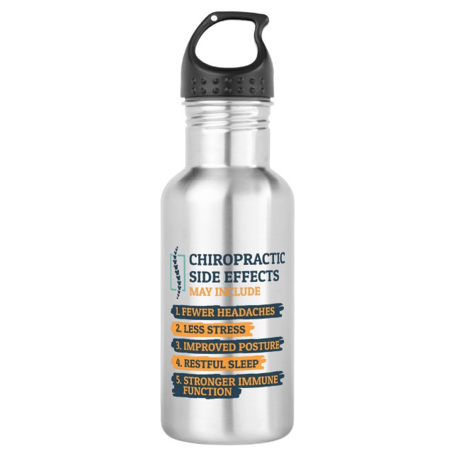 Chiropractic Side Effects Funny Chiropractor 710 Ml Water Bottle (Front)