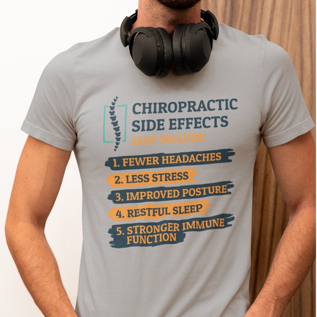 Chiropractic Side Effects Funny Chiropractor Gag T-Shirt (Chiropractor Gag Gray T-Shirt for Men)