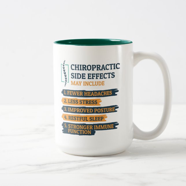 Chiropractic Side Effects Funny Chiropractor Gag Two-Tone Coffee Mug (Right)