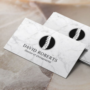 Chiropractic Spine Logo Trendy Marble Chiropractor Business Card