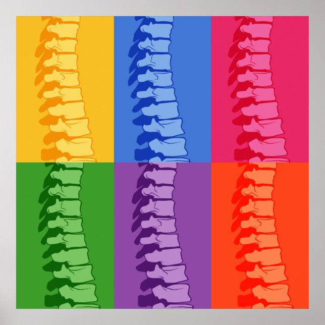 Chiropractic Spine Pop Art Print (Front)