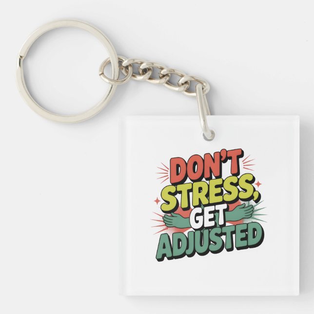 Chiropractic Stress Relief Back Adjustment Gift Key Ring (Front)