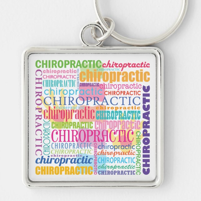 Chiropractic Word Collage Key Ring (Front)