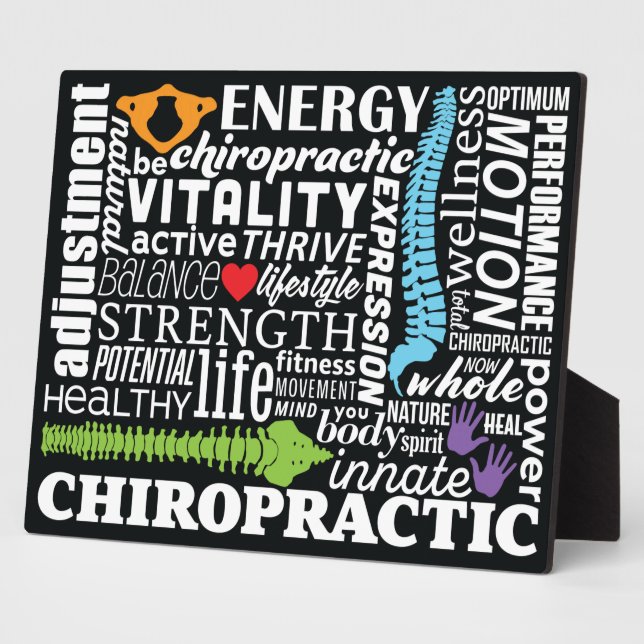 Chiropractic Words and Elements Collage Plaque (Side)