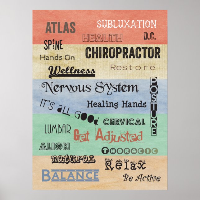 Chiropractic Words Office Poster (Front)