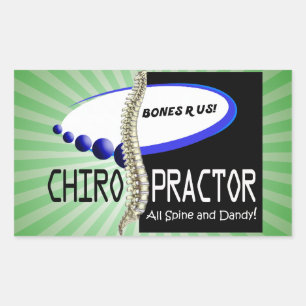 CHIROPRACTOR - ALL SPINE AND DANDY - BONES R US RECTANGULAR STICKER