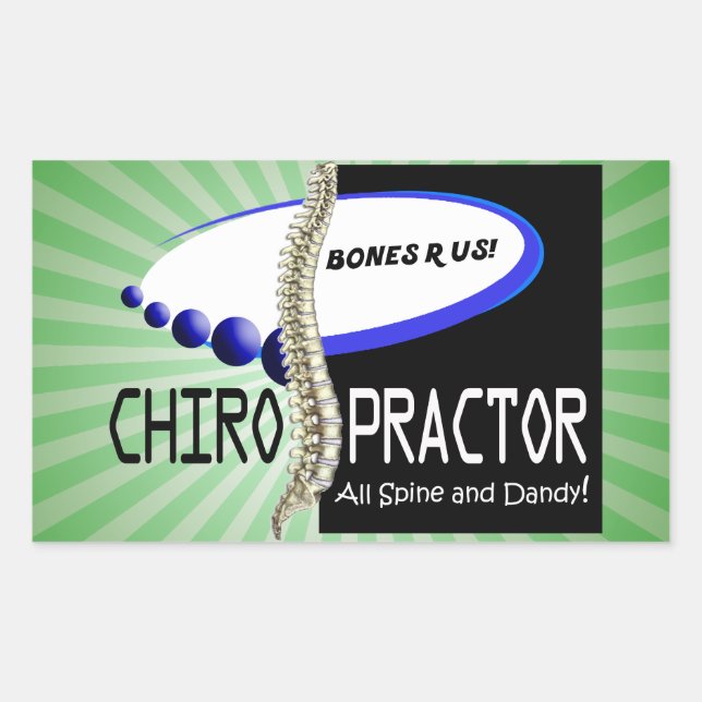 CHIROPRACTOR - ALL SPINE AND DANDY - BONES R US RECTANGULAR STICKER (Front)