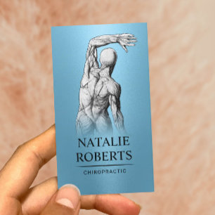 Chiropractor Anatomy Modern Blue Chiropractic Business Card