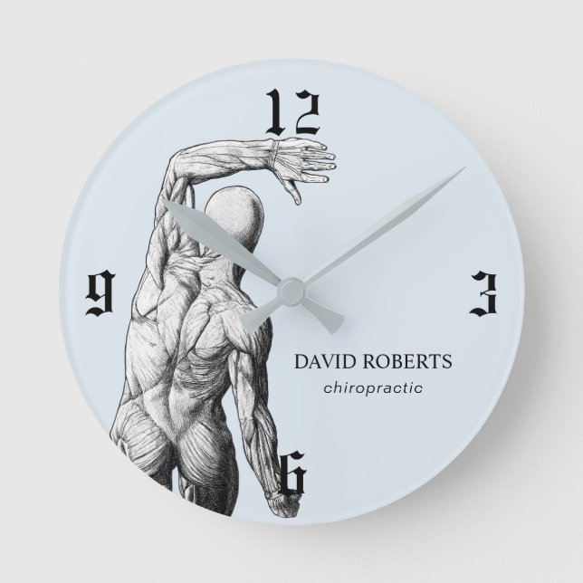 Chiropractor Anatomy Professional Chiropractic  Round Clock (Front)
