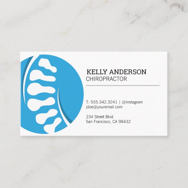 Chiropractor | Back Bone Logo Business Card (Front)