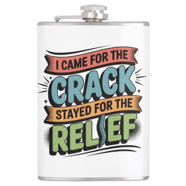 Chiropractor Back Relief Funny Gift Hip Flask (Front)