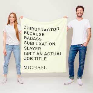 Chiropractor Because Subluxation Slayer Custom Fleece Blanket