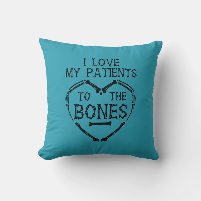 Chiropractor Bones Love Heart Adjustor Cushion (Front)