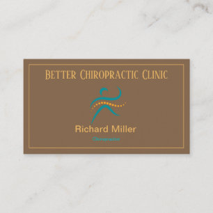Chiropractor Brown Blue Gold Business Card