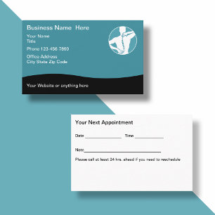 Chiropractor Budget Appointment Business Cards