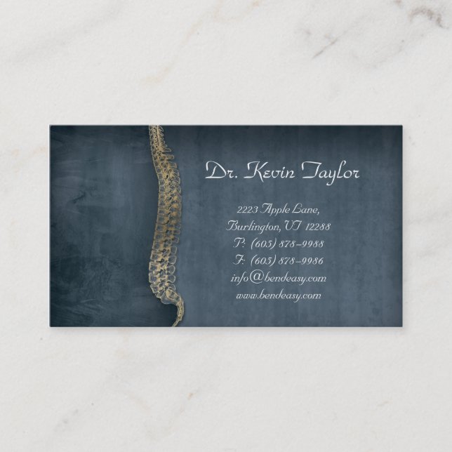 Chiropractor Business Card Chiropractic Spine (Front)